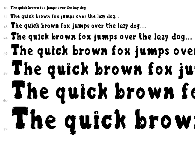 Blurrr Letters font waterfall
